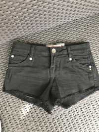 Чорні джинсові шорти bershka