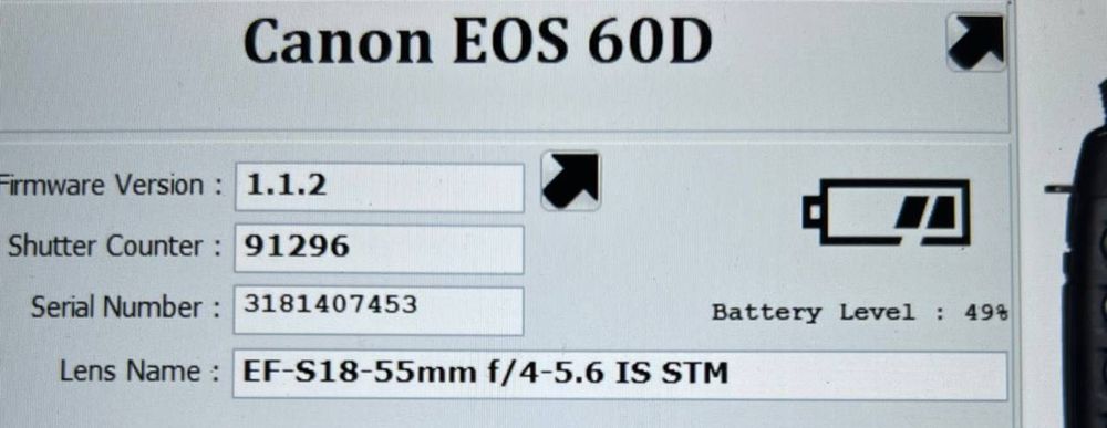 Фотоапарат Canon 60D + 18-55 1:4-5.6 STM