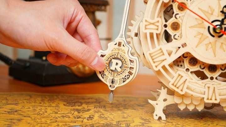 Drewniane Puzzle Robotime Model 3D Zegar Sowa Owl Clock DIY 161 el.