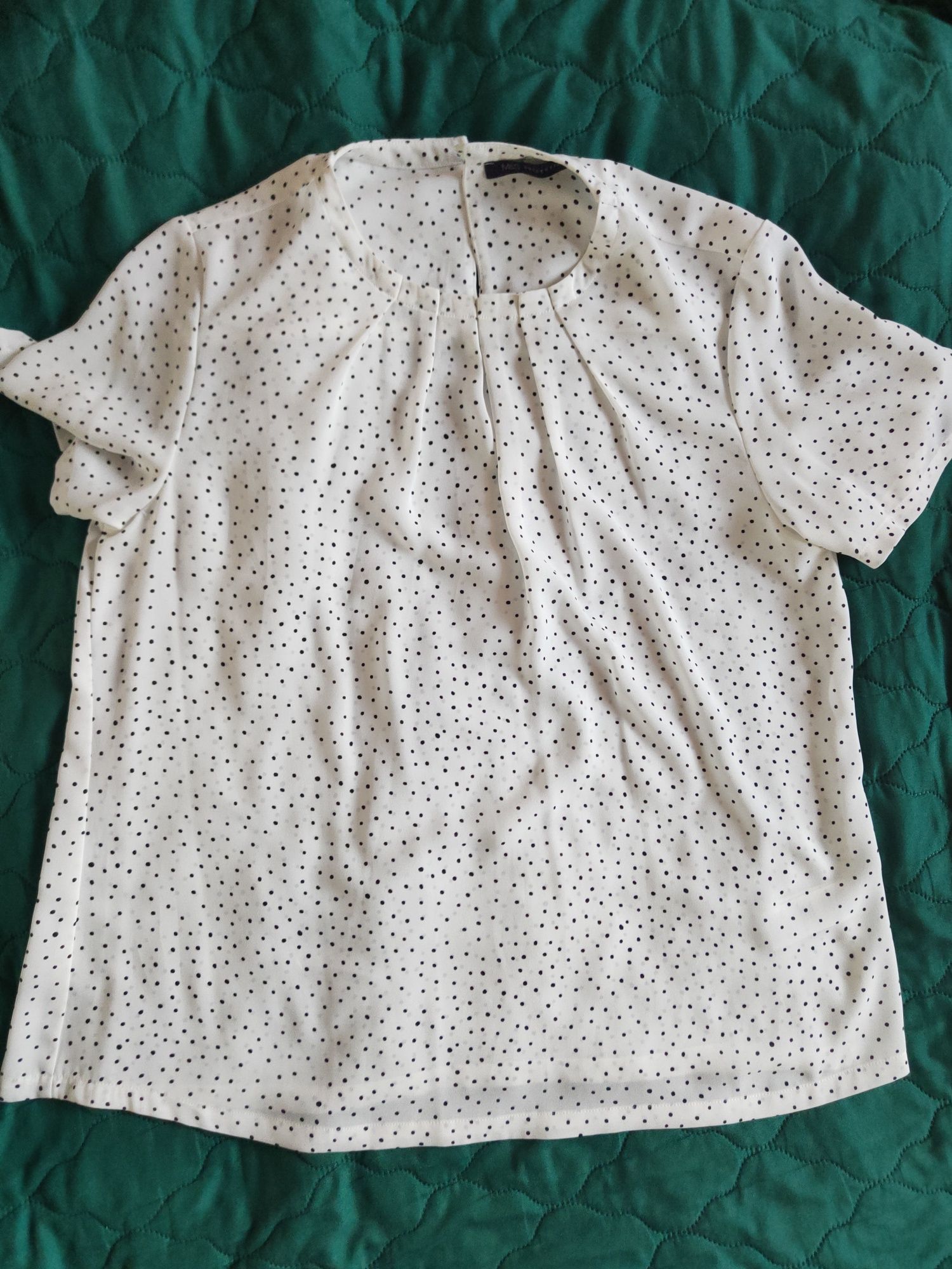 Elegancka Biała bluzka kropki groszki Marks & Spencer 40