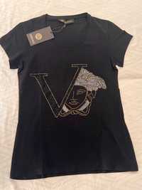 NOWA damska koszulka Versace t-shirt meduza bluzka czarna piękna S 36