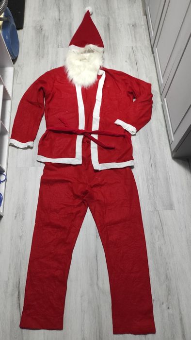 Strój Świętego Mikołaja dla dorosłej osoby rozmiar L, czapka broda