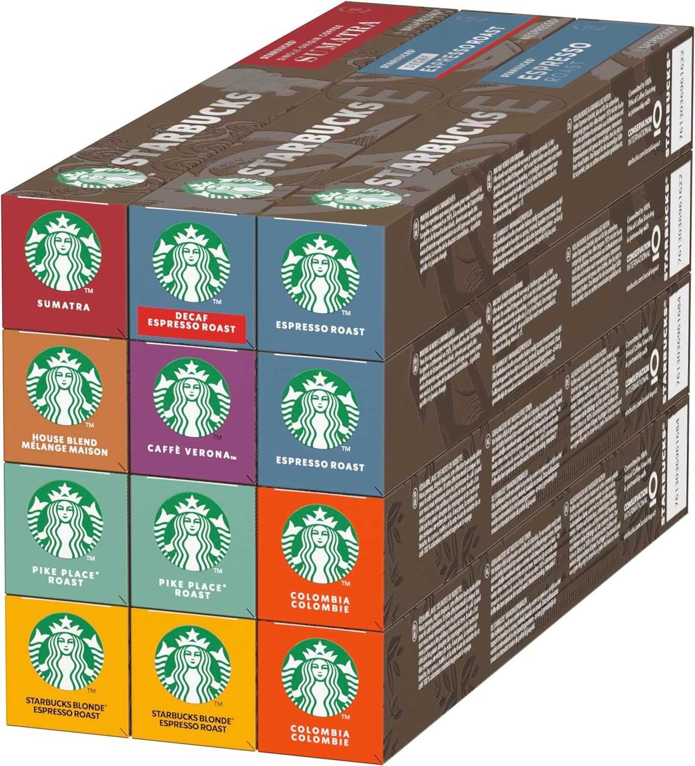 STARBUCKS Nespresso (ENVIO GRATIS) 8 Sabores, Cápsulas de Café 12 x 10