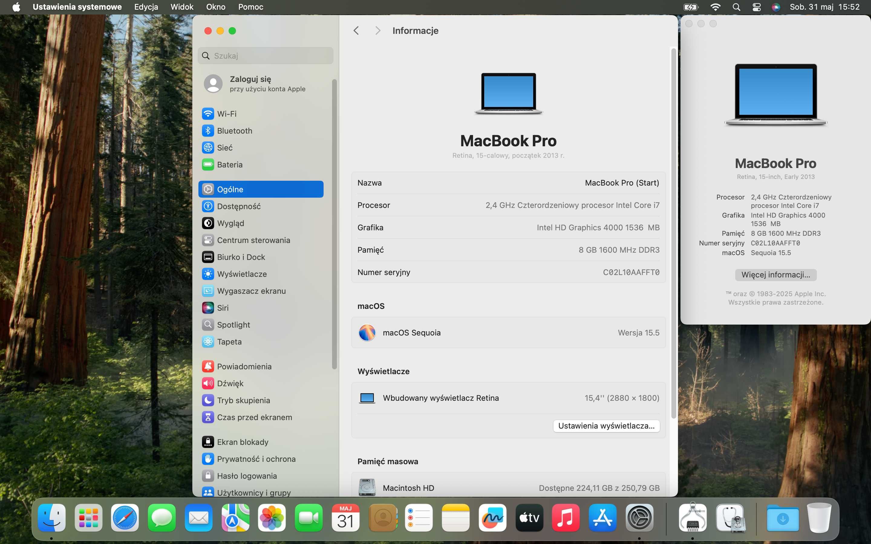 MacBook Pro 15” 2013/A1398 macOS Sequoila 15.5!