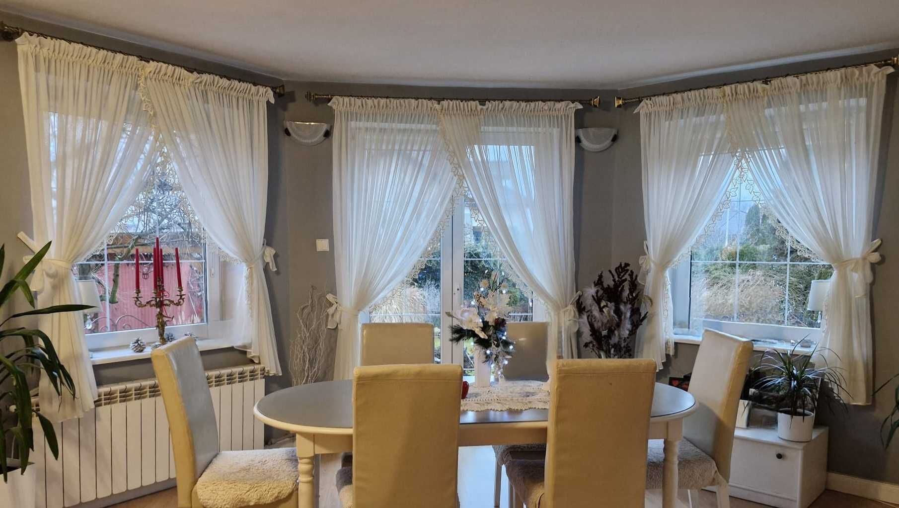 Firanki, eleganckie do salonu i kuchni, kolor ecru