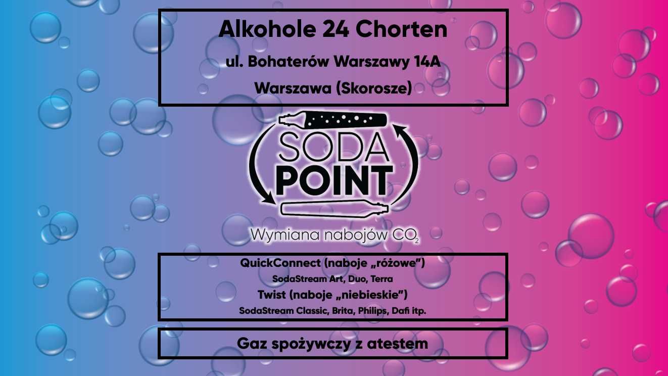Sodastream W-wa (Skorosze), ul. Bohaterów W-wy 14A Wymiana nabojów CO2