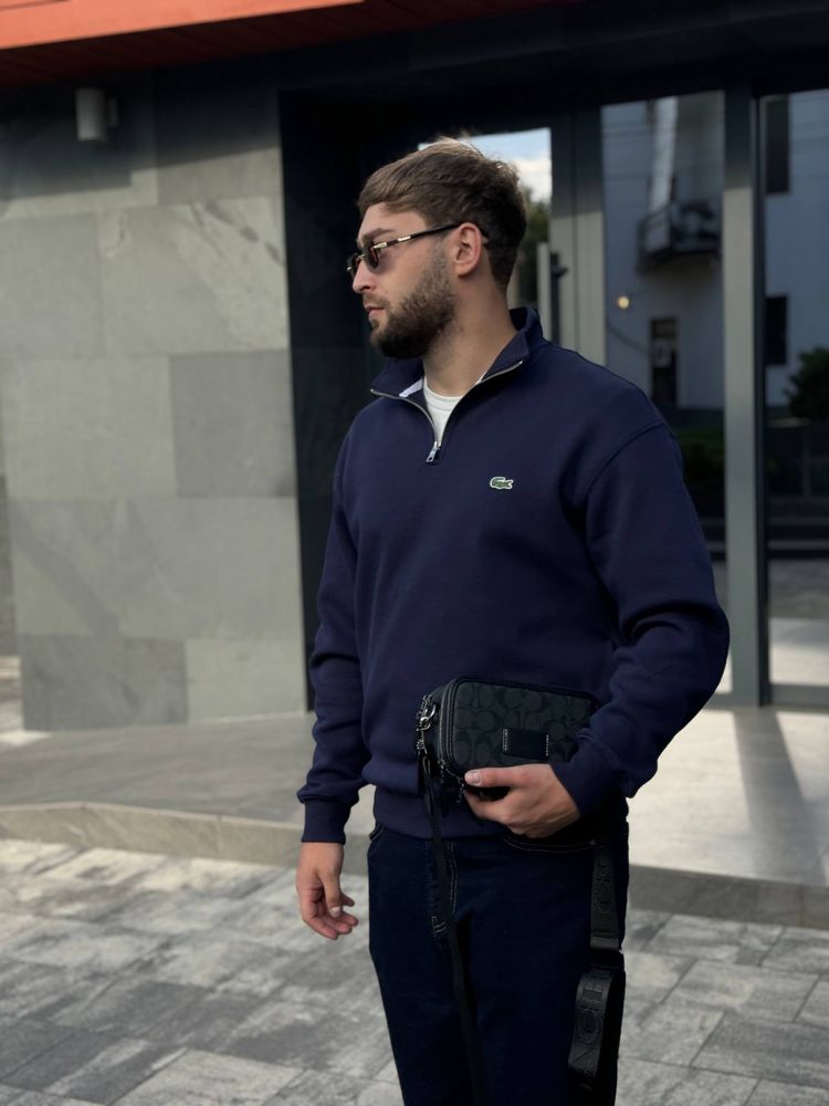 Зип Кофта свитер кардиган зипка Лакост Lacoste 1/3 ZIP FULL ZIP