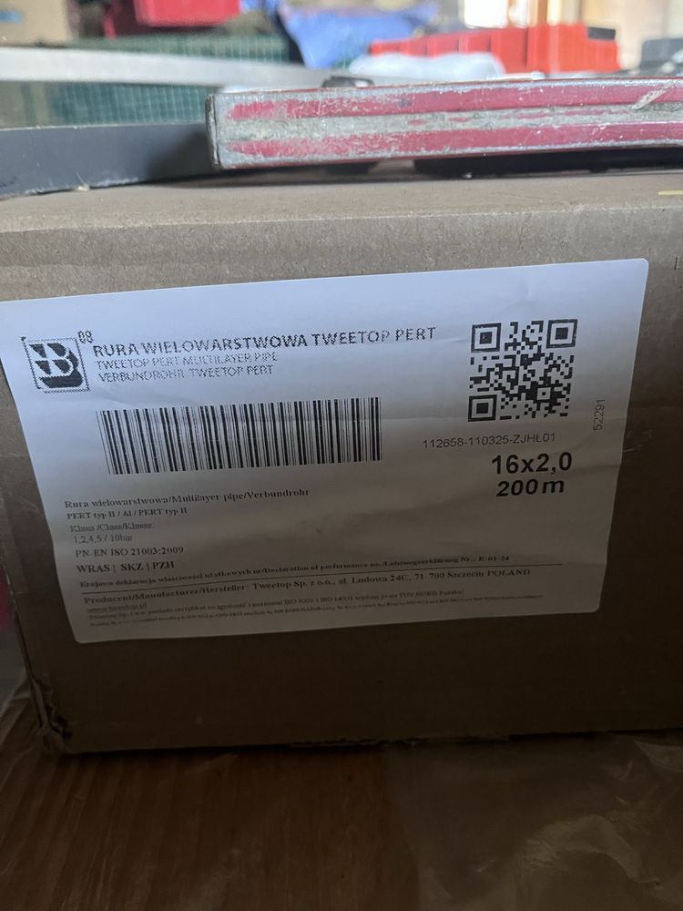 Rura wielowarstwowa Tweetop PERT PEX 16x2.0 do ogrzewania podłogowego