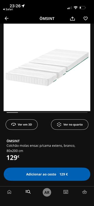 Cama extensivel com estrado e colchão