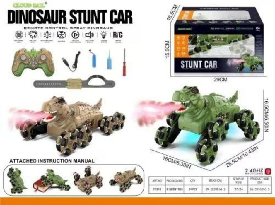 Auto dinozaur sterowane dla dzieci