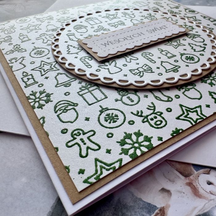 Kartka świąteczna ręcznie robiona z kopertą