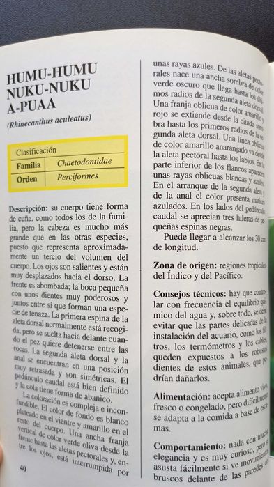 Livro de aquariofilia de água salgada espanhol