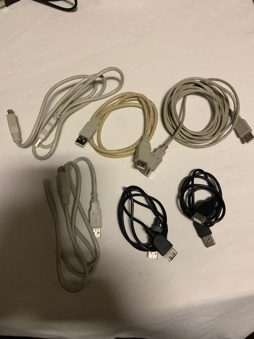 Extensão Cabo USB + Cabos USB/Mini USB