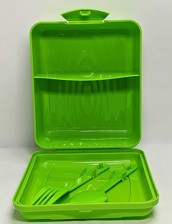 Ланч бокс Lunch Box контейнер для еды с приборами "Приятного аппетита"