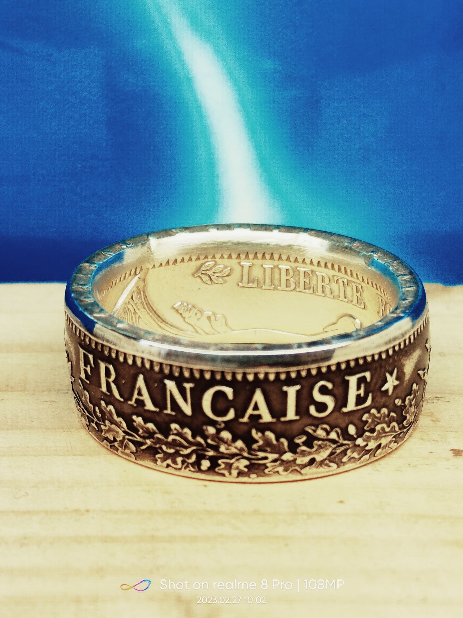 Pierścień srebrny 0,900 10 franków francuskich