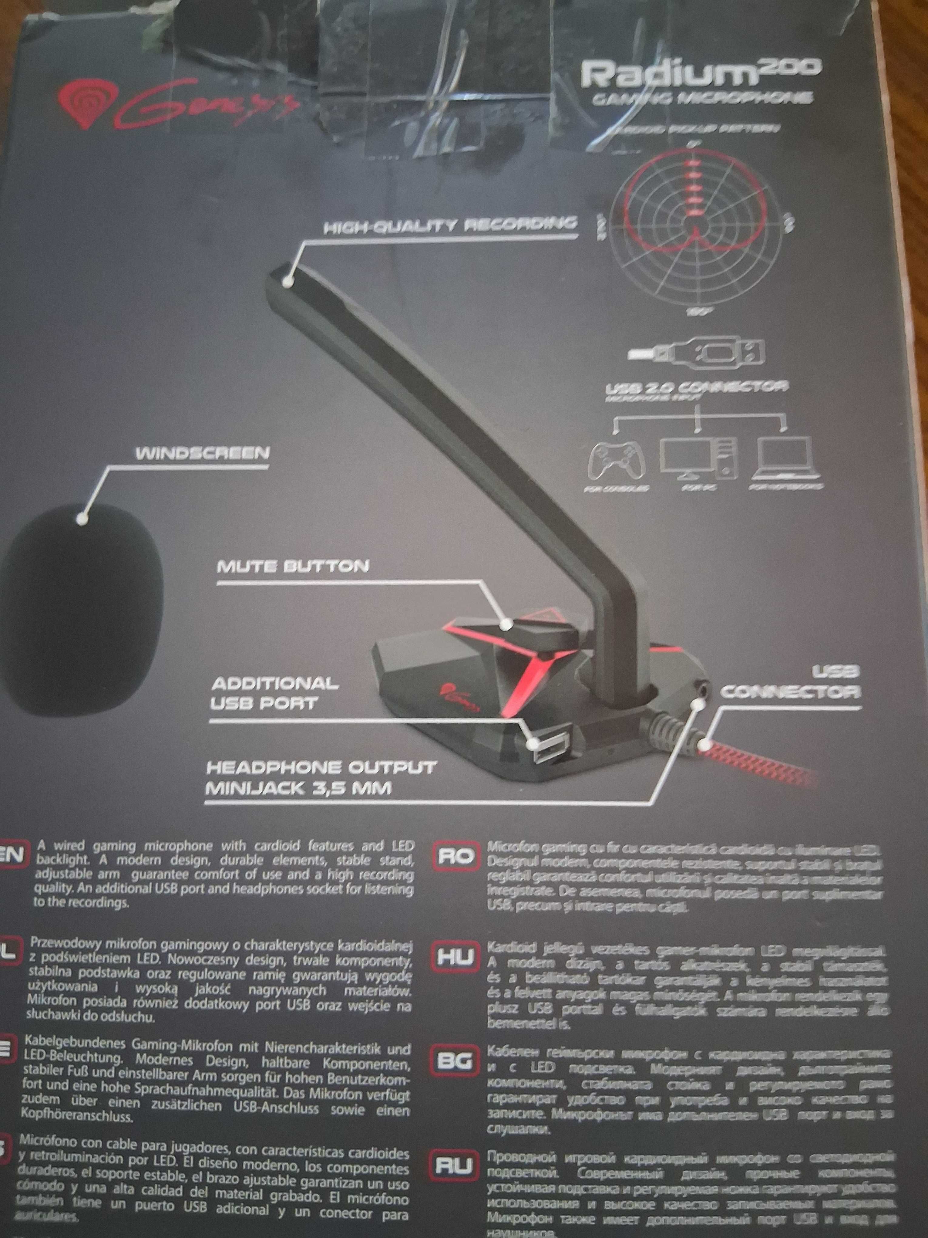 Mikrofon Firmy Genesis Radium 200 Gaming