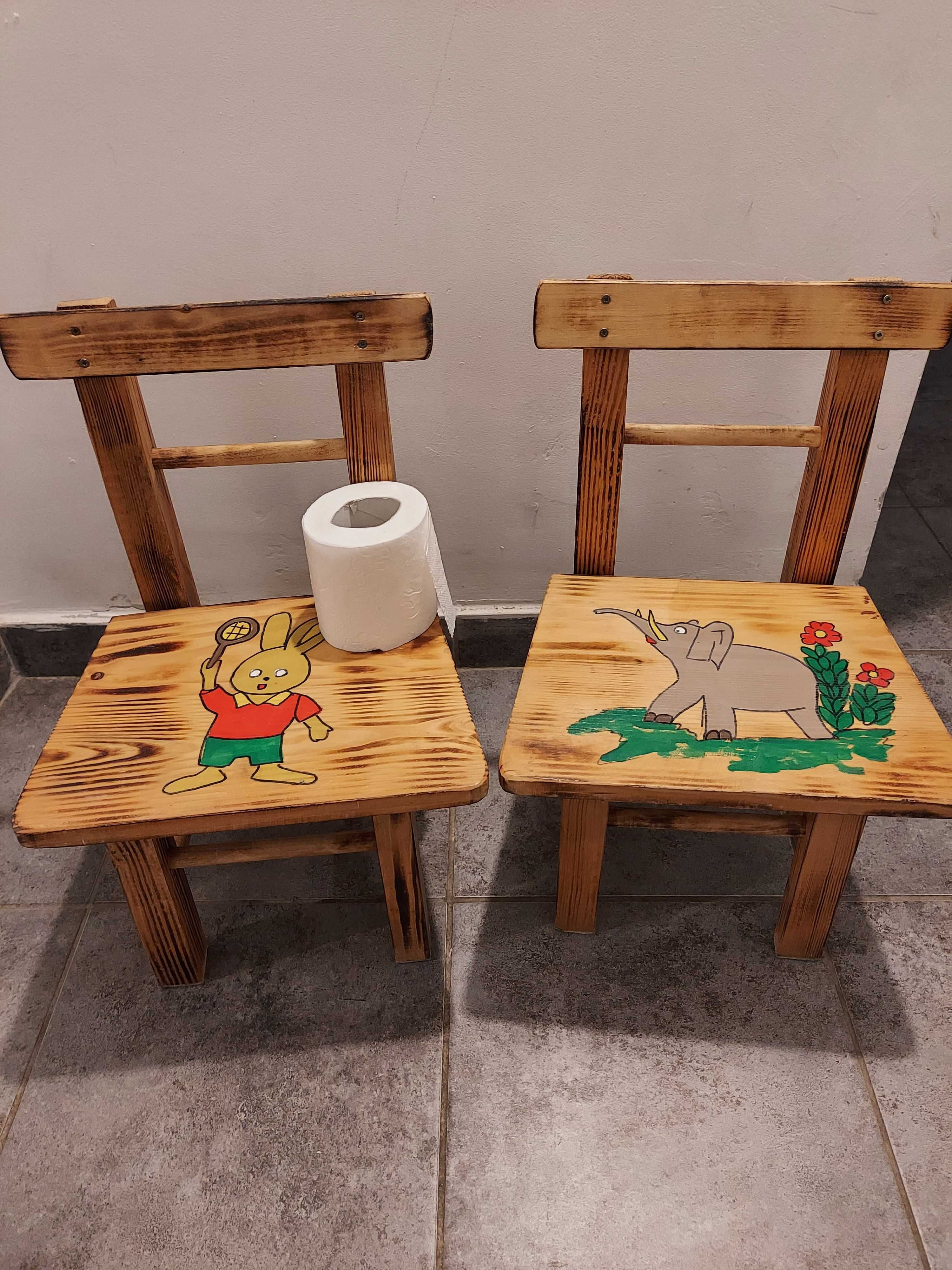 krzesła krzesełka dziecięce drewniane lite drewno