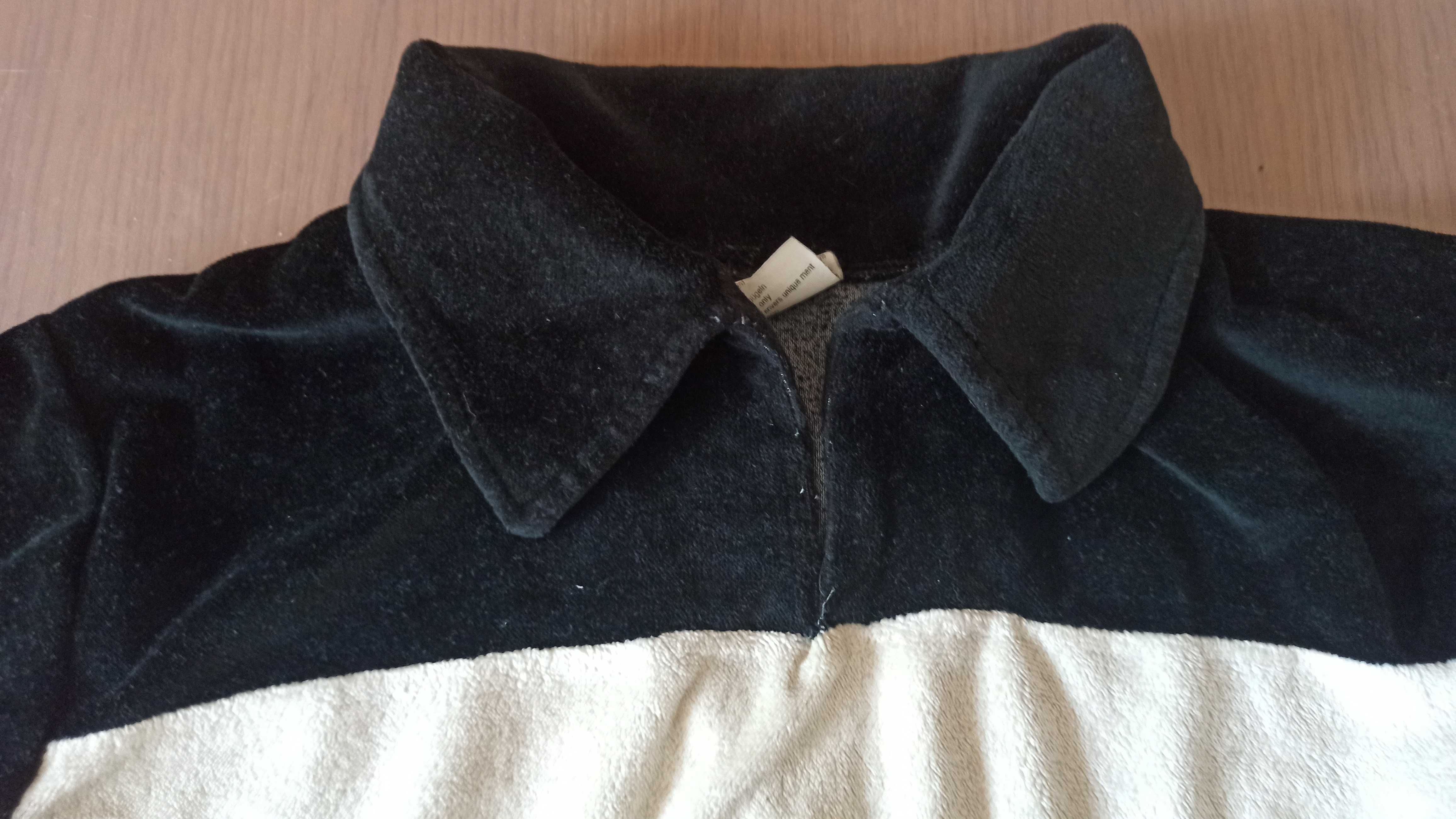 Aksamitna bluzka bluza dopasowany dres 38