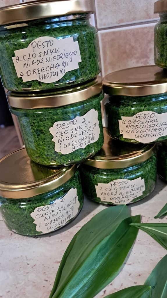 Pesto z czosnku niedźwiedziego z orzechami włoskimi 3x200 ml