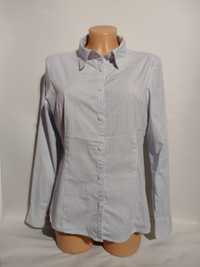 Koszula jasna błękitna w paski biurowa do pracy długi rękaw bluzka