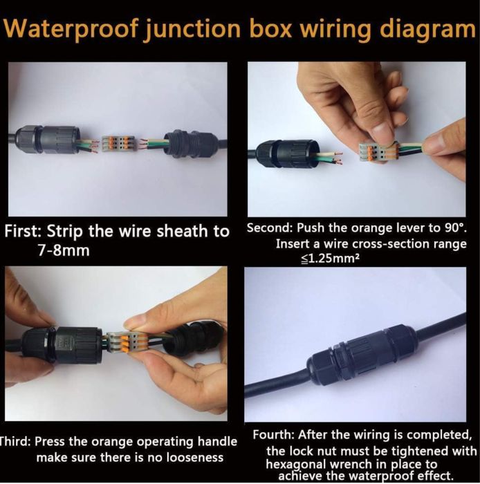 CESFONJER Złącze kablowe IP68, wodoszczelne, mufa kablowa