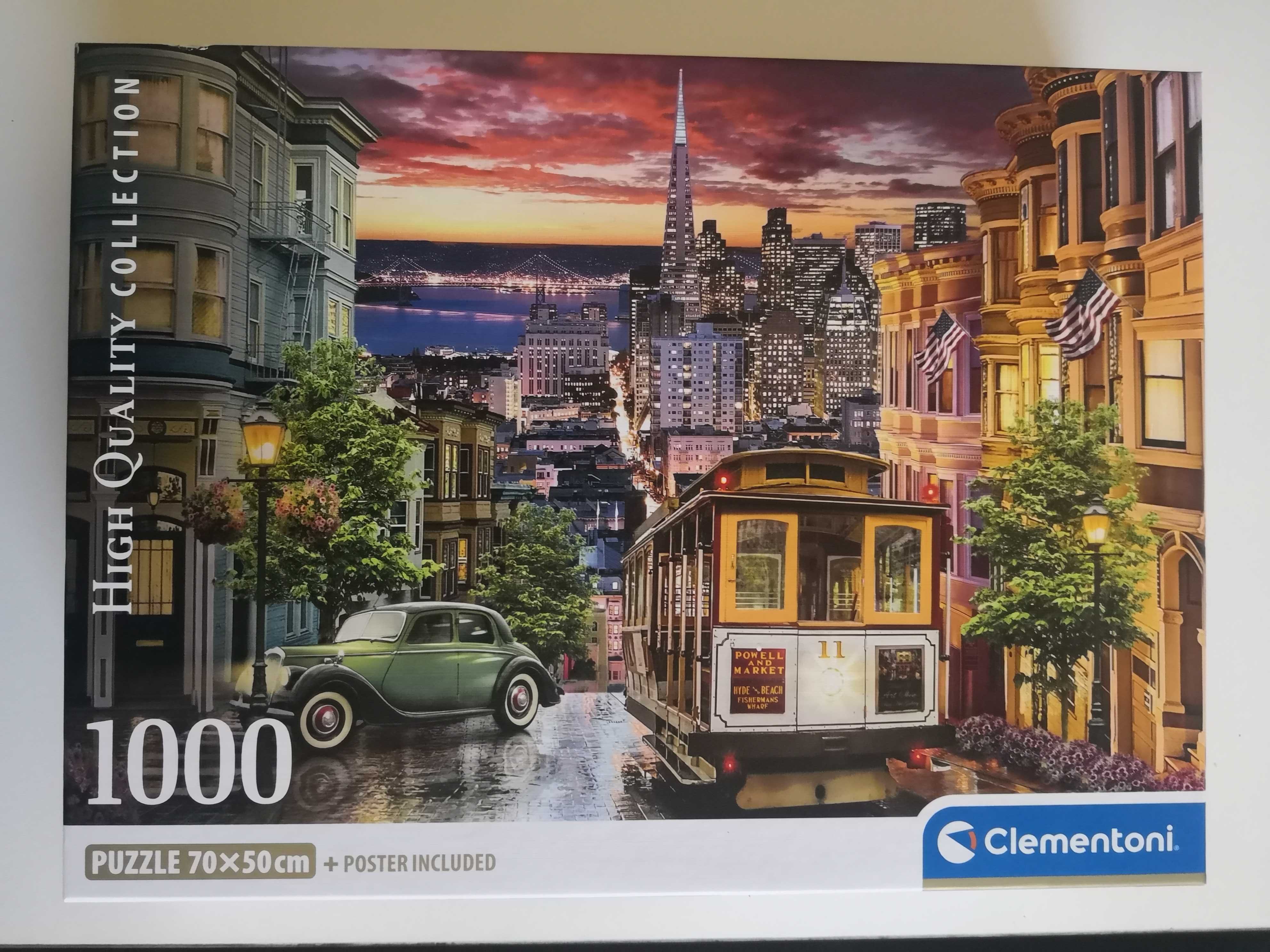 Puzzle 1000 Clementoni - raz ułożone, prawie nowe
