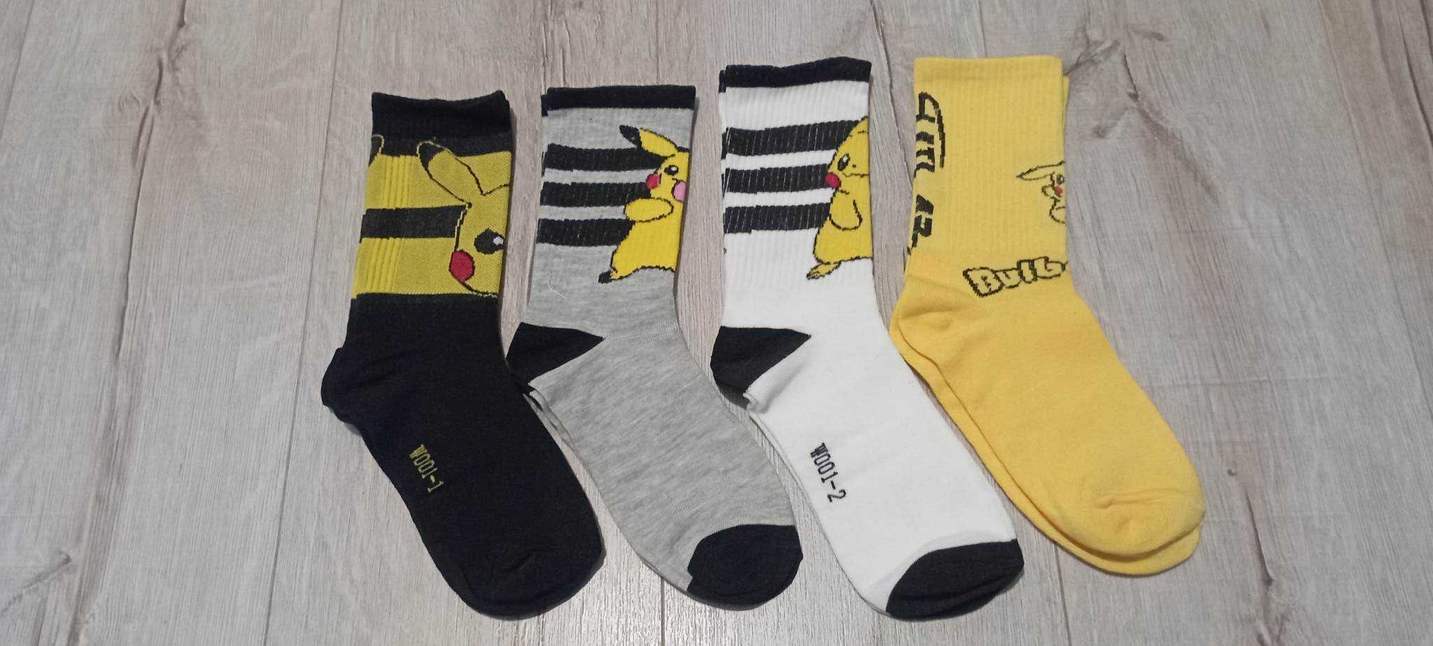 Zestaw 4 par słodkich skarpet Pokemon Pikachu