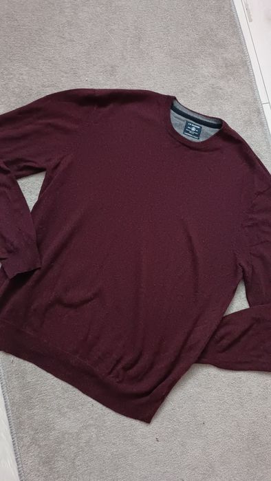 Sweter jedwab kaszmir burgund śliwkowy