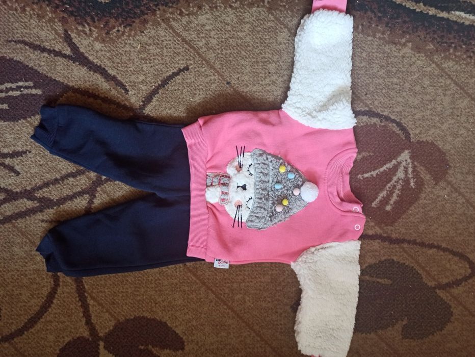 Komplet cieplejszy z kotem