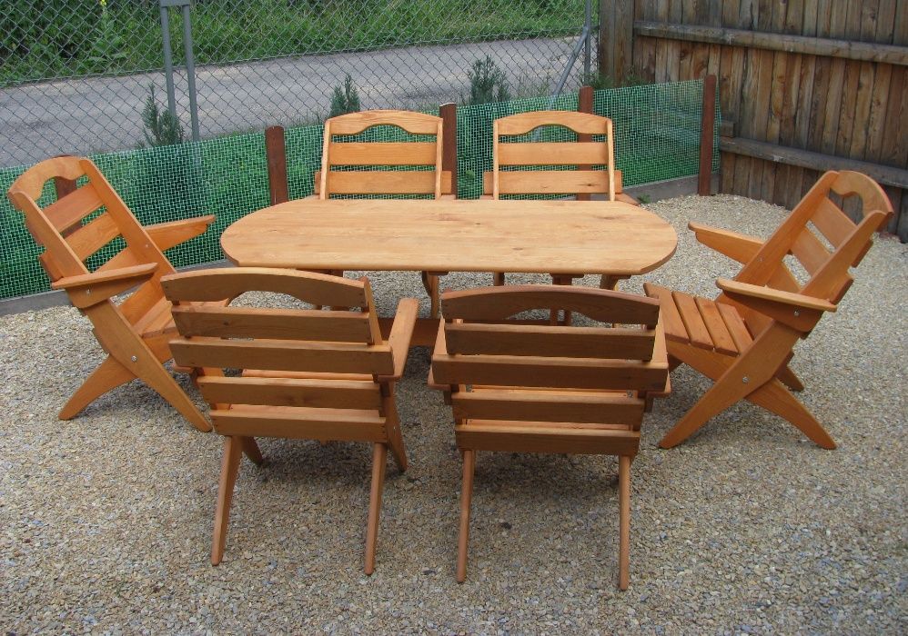 Komplet drewnianych mebli ogrodowych tarasowych składanych typ S