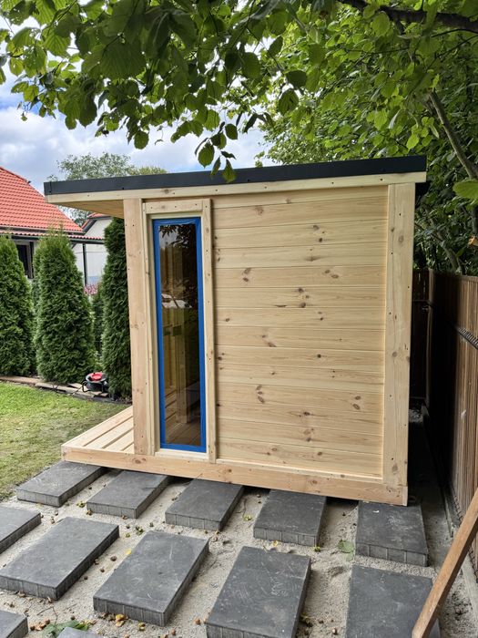 Sauna ogrodowa opalana drewnem ocieplona