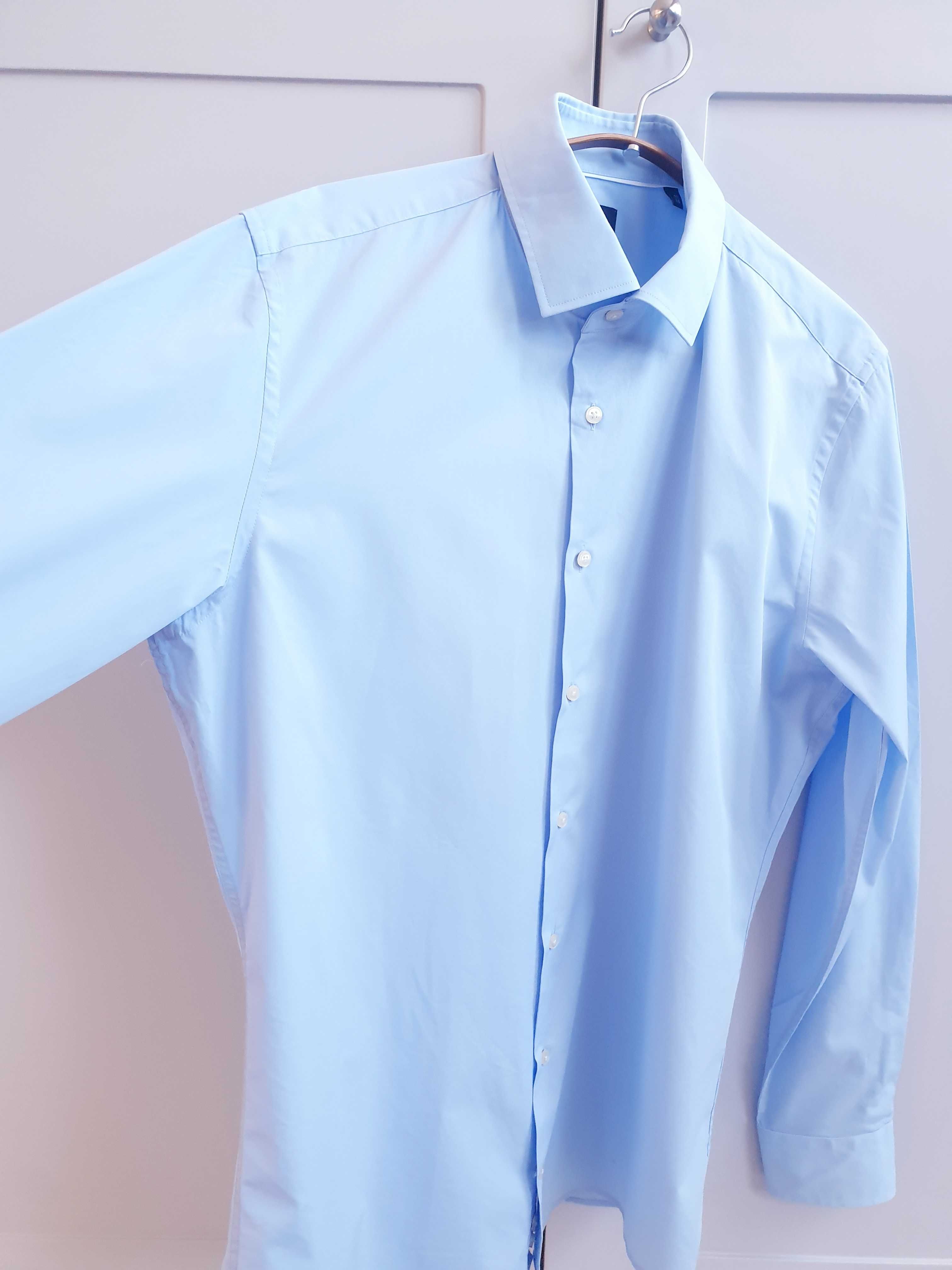 Niebieska koszula kołnierzyk 41 Strellson M L slim fit
