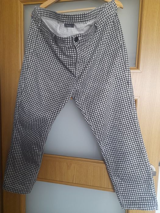 Spodnie damskie w kratkę 46-48