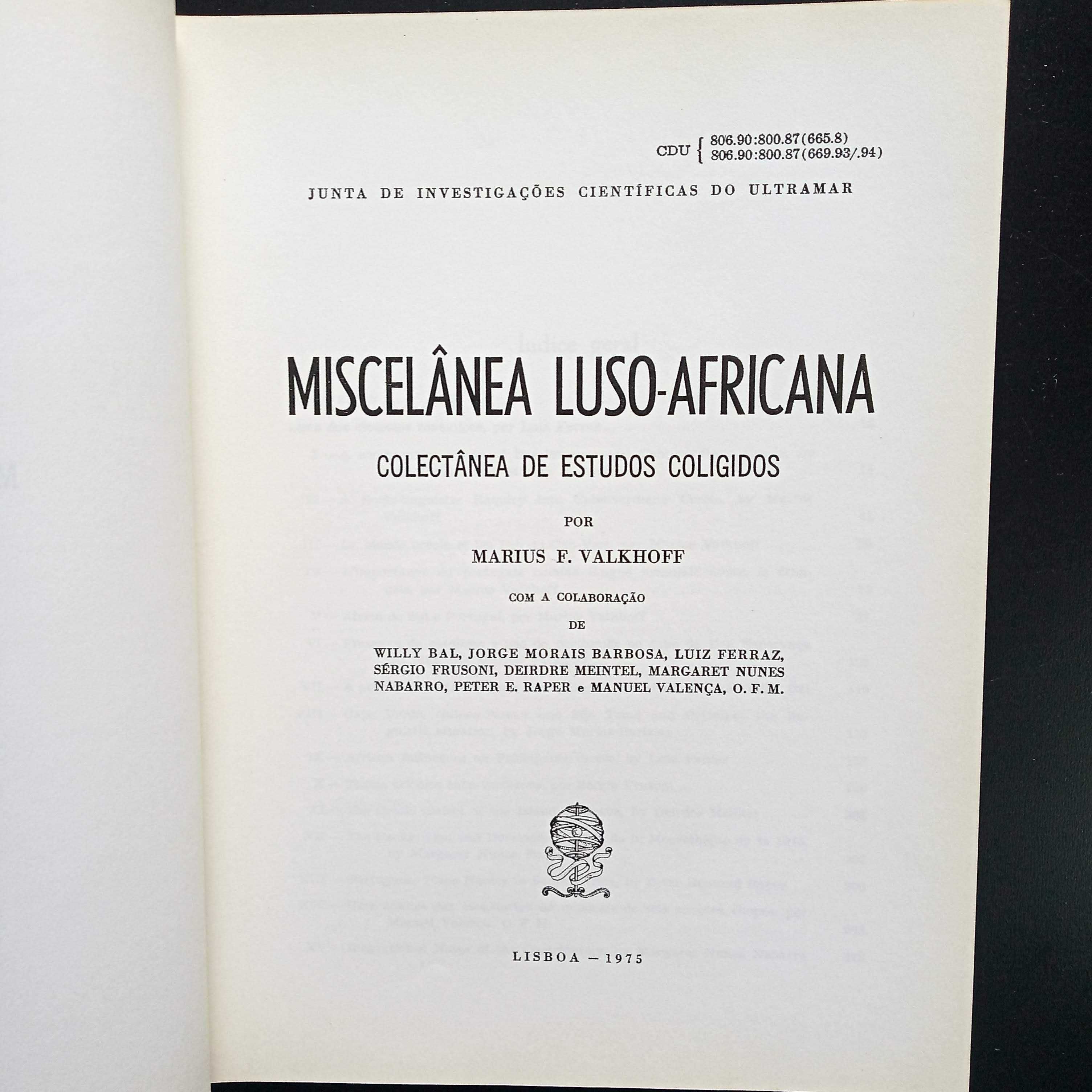 Miscelânea Luso-Africana - coletânea de estudos coligidos, r