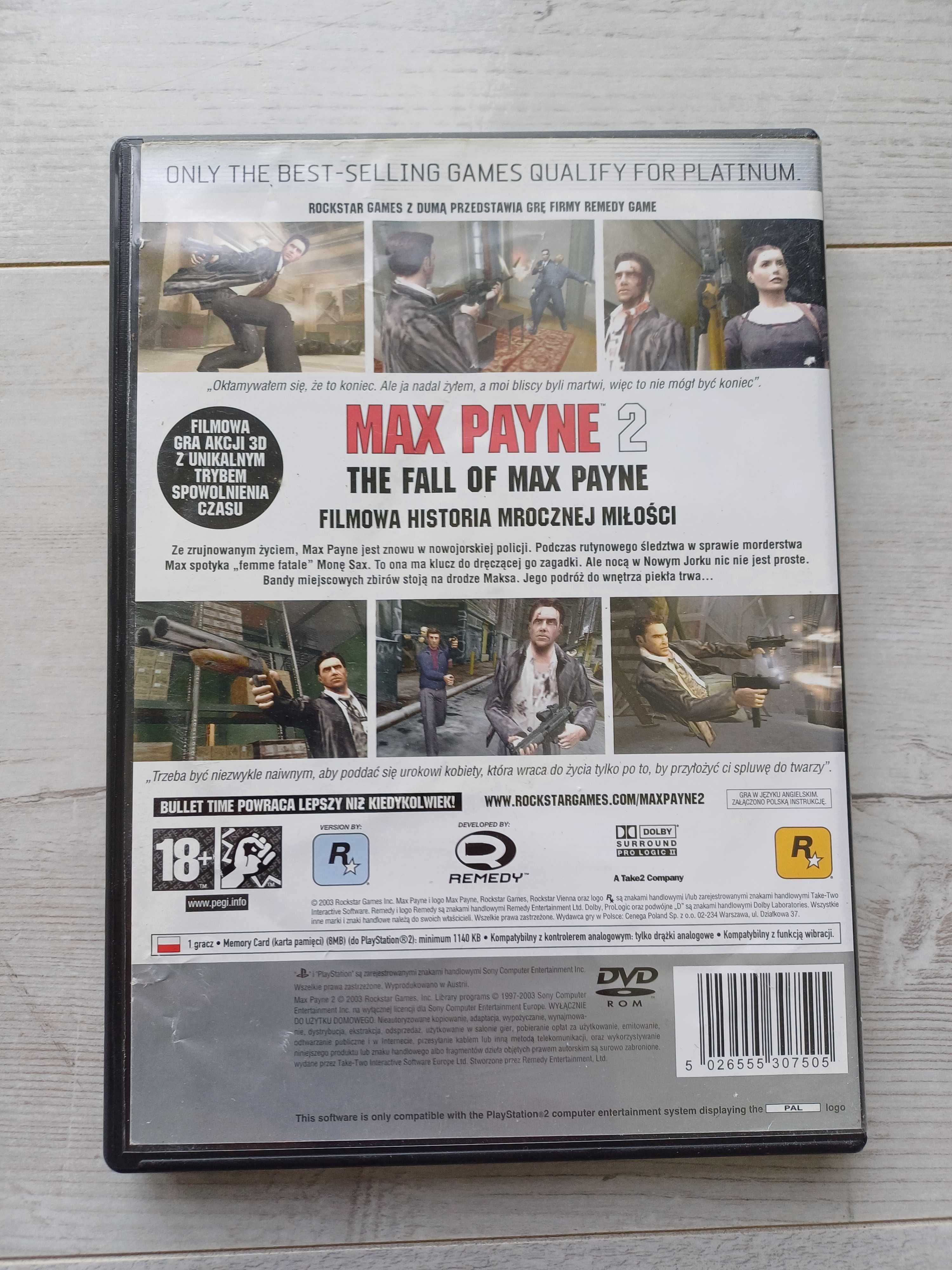 PS2 MAX PAYNE 2 The Fall Of Max Payne Pudełko PL Unikat Wysyłka!