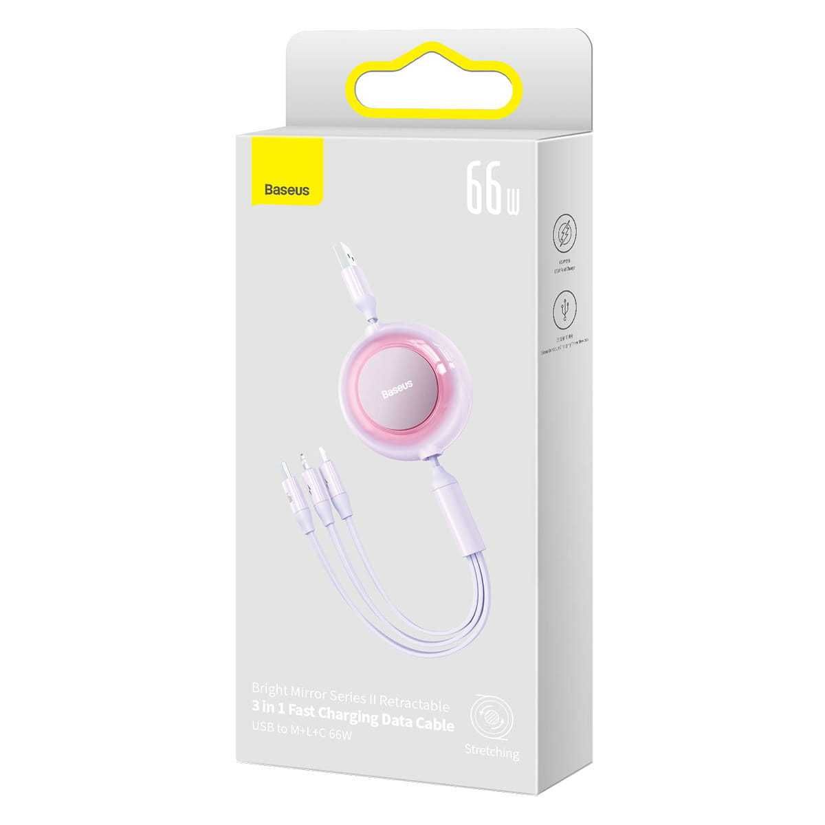 Baseus Mirror 2 Zwijany Kabel 3w1 micro/Light/USB C 66W 1.1m Sklep Wwa