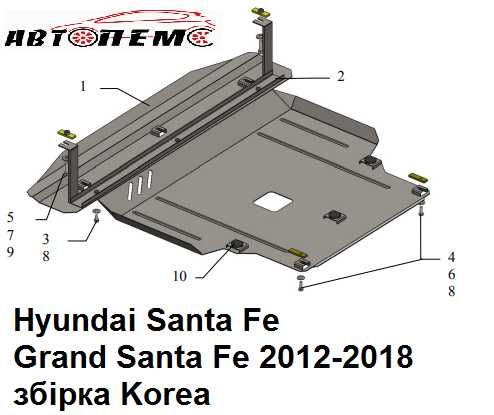 Захист двигуна Hyundai Lantra Ioniq Matrix Palisade Santa Fe Sonata
