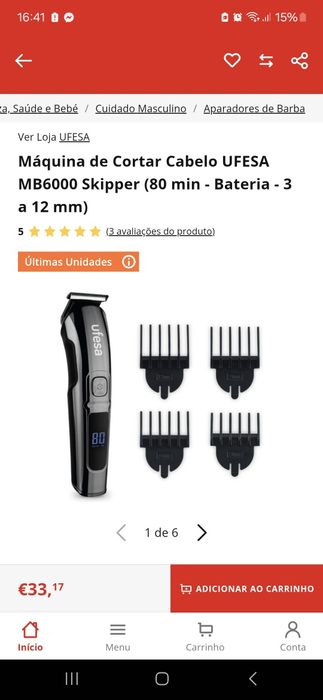 Aparador barba / cabelo Ufesa MB6000