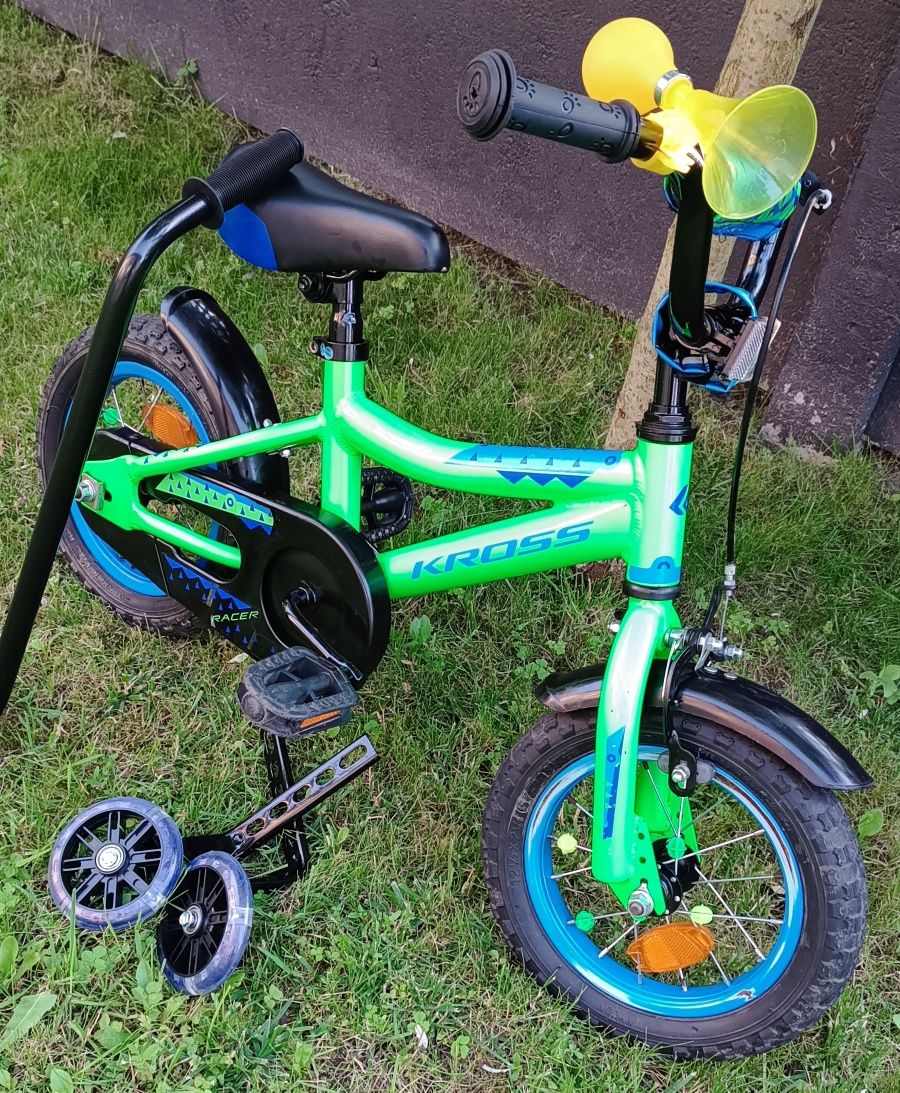 Rowerek Kross na alu ramie w zestawie kółka+ kijek/12"