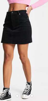 Czarna spódnica sztruksowa mini Monki 38 M