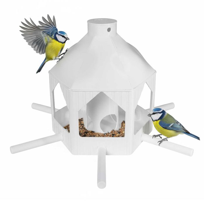Karmnik dla ptaków Budka Domek Wiszący Stojący Na Balkon Okno BIAŁY