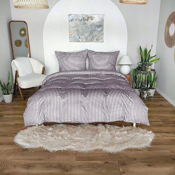 Pościel 140x200 MIKROFIBRA poszewka 70x80 KOMPLET Eusebia Home W PASY