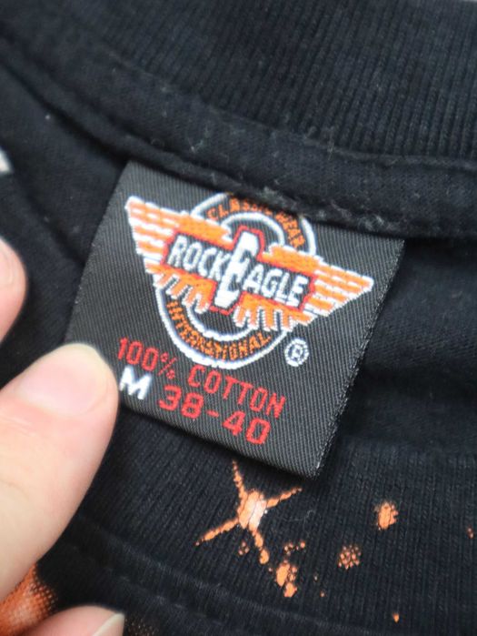 Vintage Rock Eagle Skulls Monster czarna koszulka z krótkim rękawem