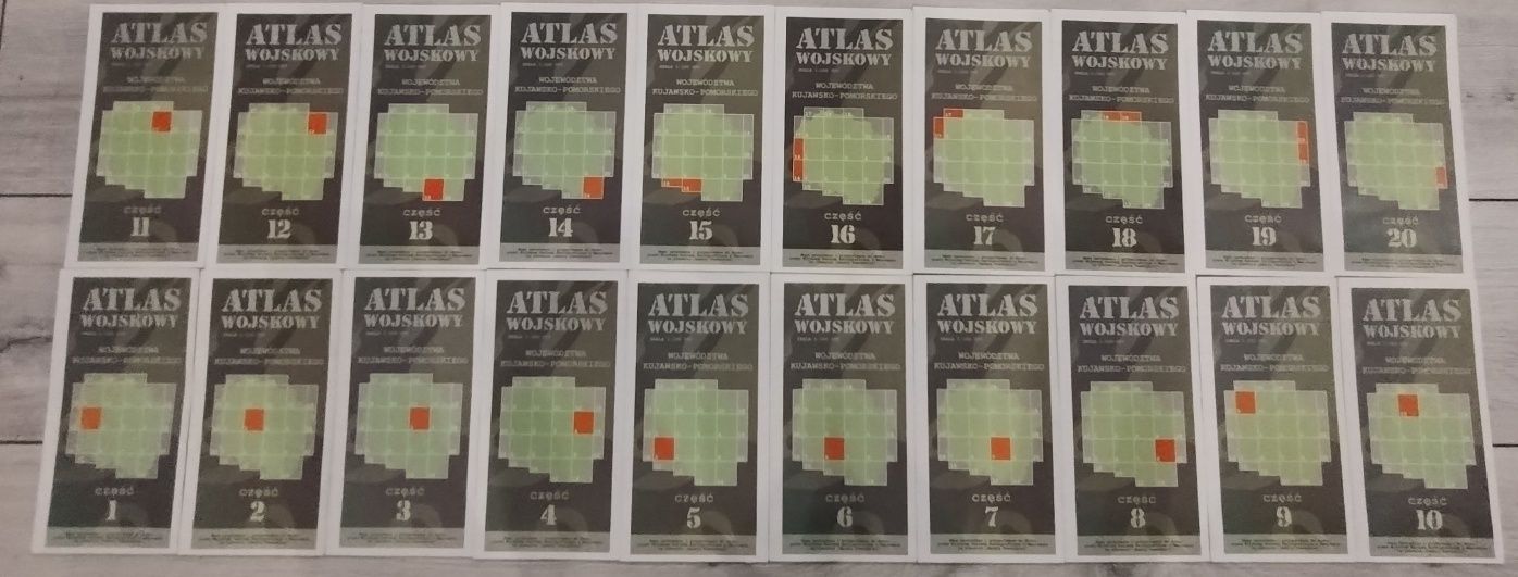 Atlas Wojskowy Kompletny zestaw map woj. Kujawsko-Pomorskie 1:1 00 000