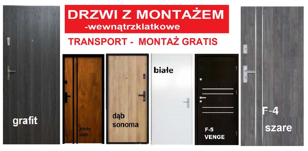 Drzwi ZEWNĘTRZNE do mieszkania w bloku -domu -wejściowe z montażem