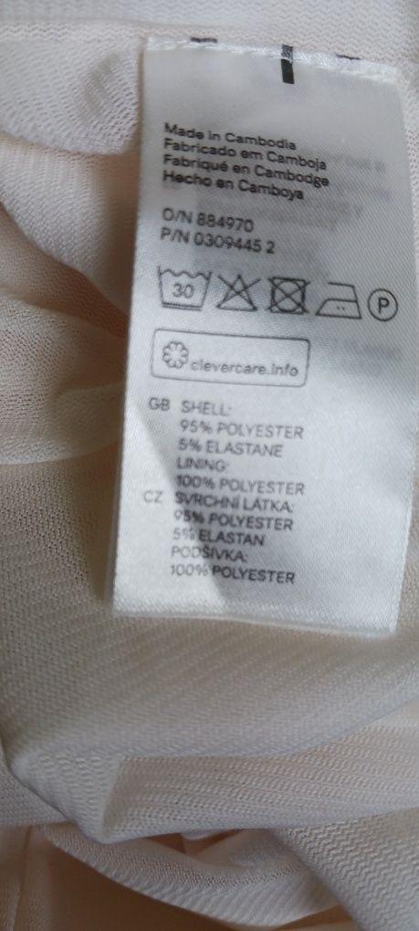 Ecru sukienka z kopertowym dekoltem H&M 36