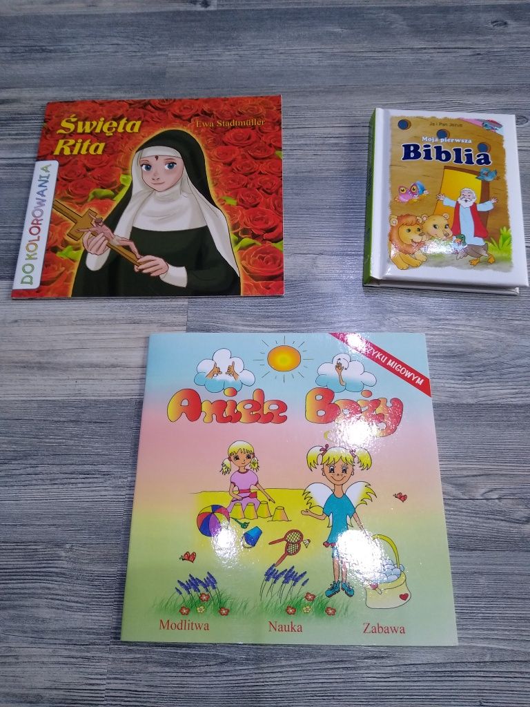 Książeczki: Biblia, Aniele Boży, Święta Rita