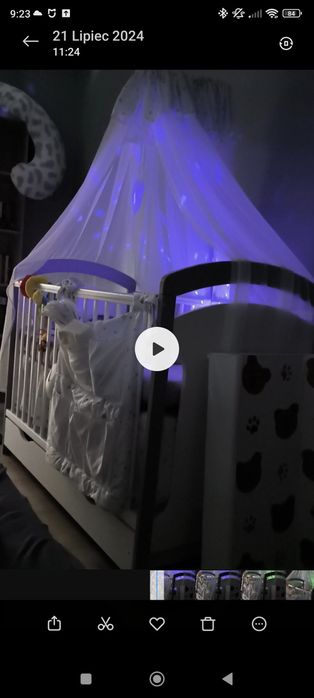 Łóżeczko z funkcją tapczanika