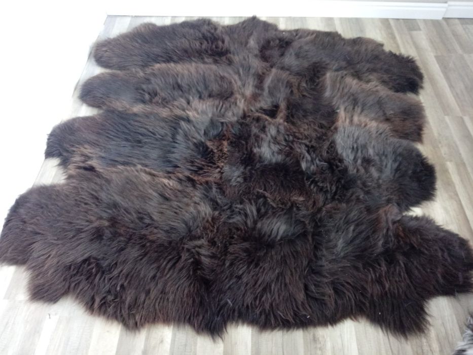 Skóra Owcza Dywan z 8 SKÓR Skóry Owcze Brąz Naturalny