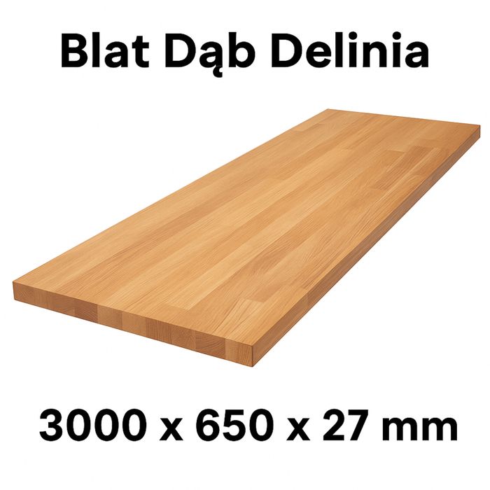 Blat drewniany Delinia Dąb 300x65x2,7  3szt  nowy, okazjonalna cena